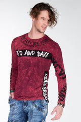 CL254 Men's Sweatshirt – Green Long Sleeve Pullover with Street Denim Print