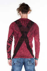 CL254 Men's Sweatshirt – Green Long Sleeve Pullover with Street Denim Print