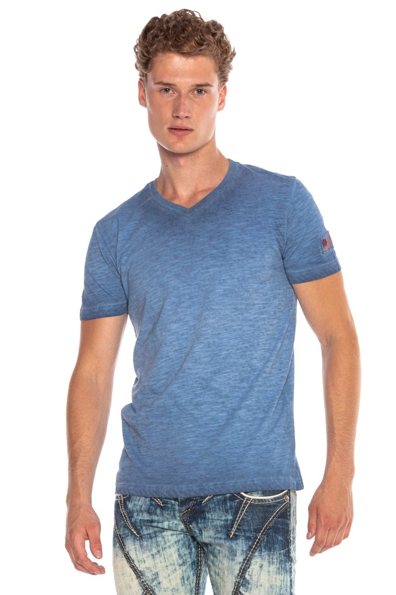 CT596 Men's T-shirt with small logo patch