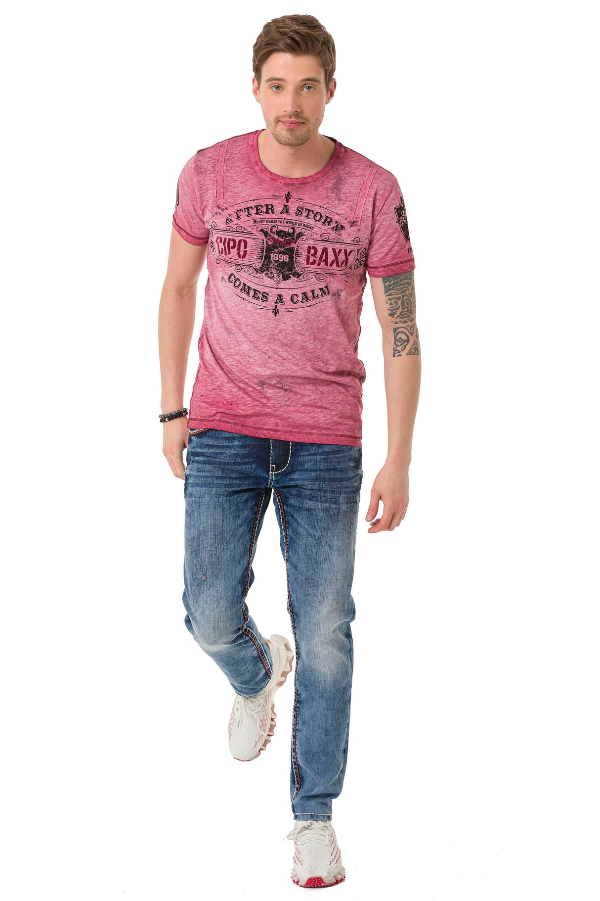 CT703 men's t-shirt in a vintage look