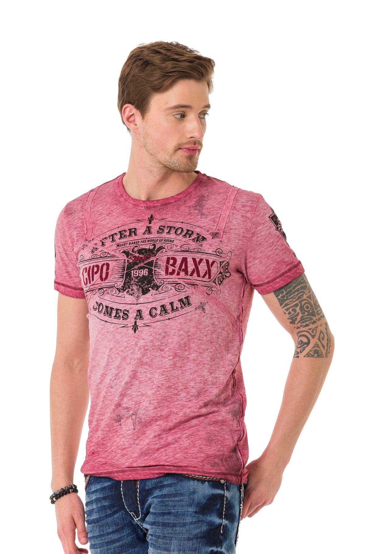 CT703 men's t-shirt in a vintage look