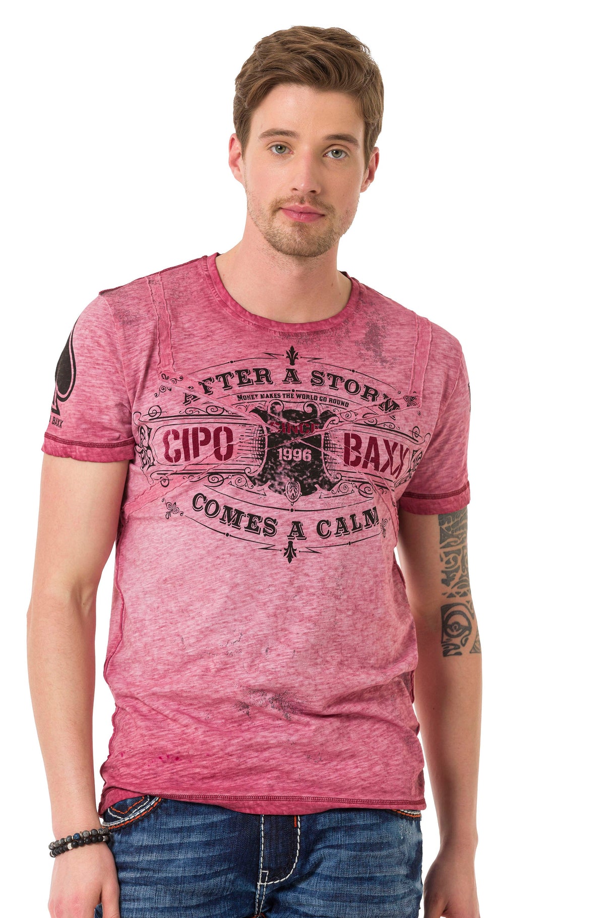 CT703 men's t-shirt in a vintage look