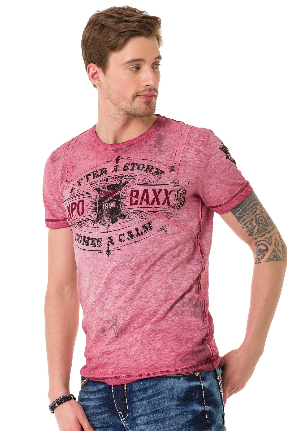 CT703 men's t-shirt in a vintage look