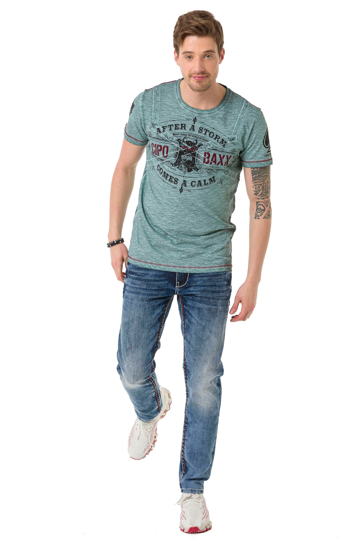 CT703 men's t-shirt in a vintage look