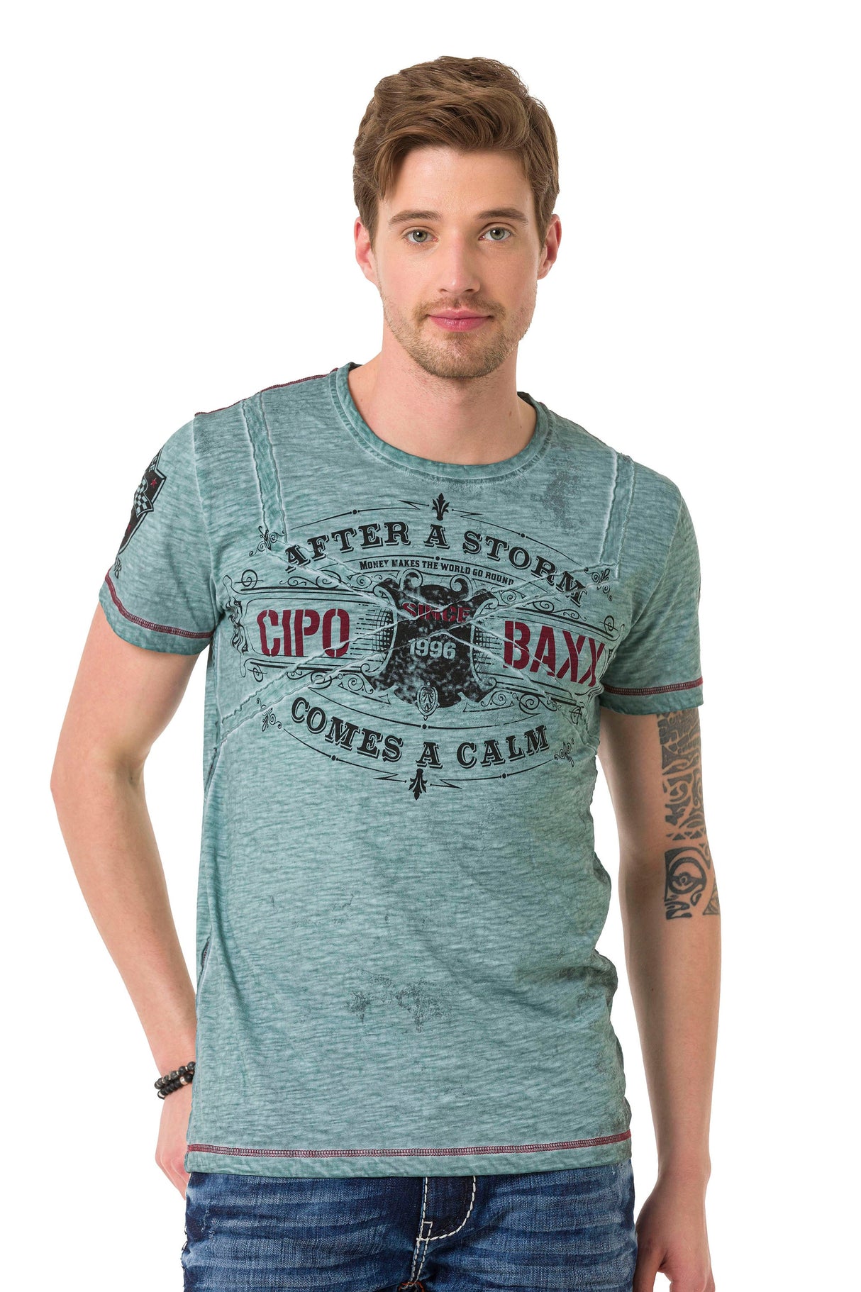 CT703 men's t-shirt in a vintage look