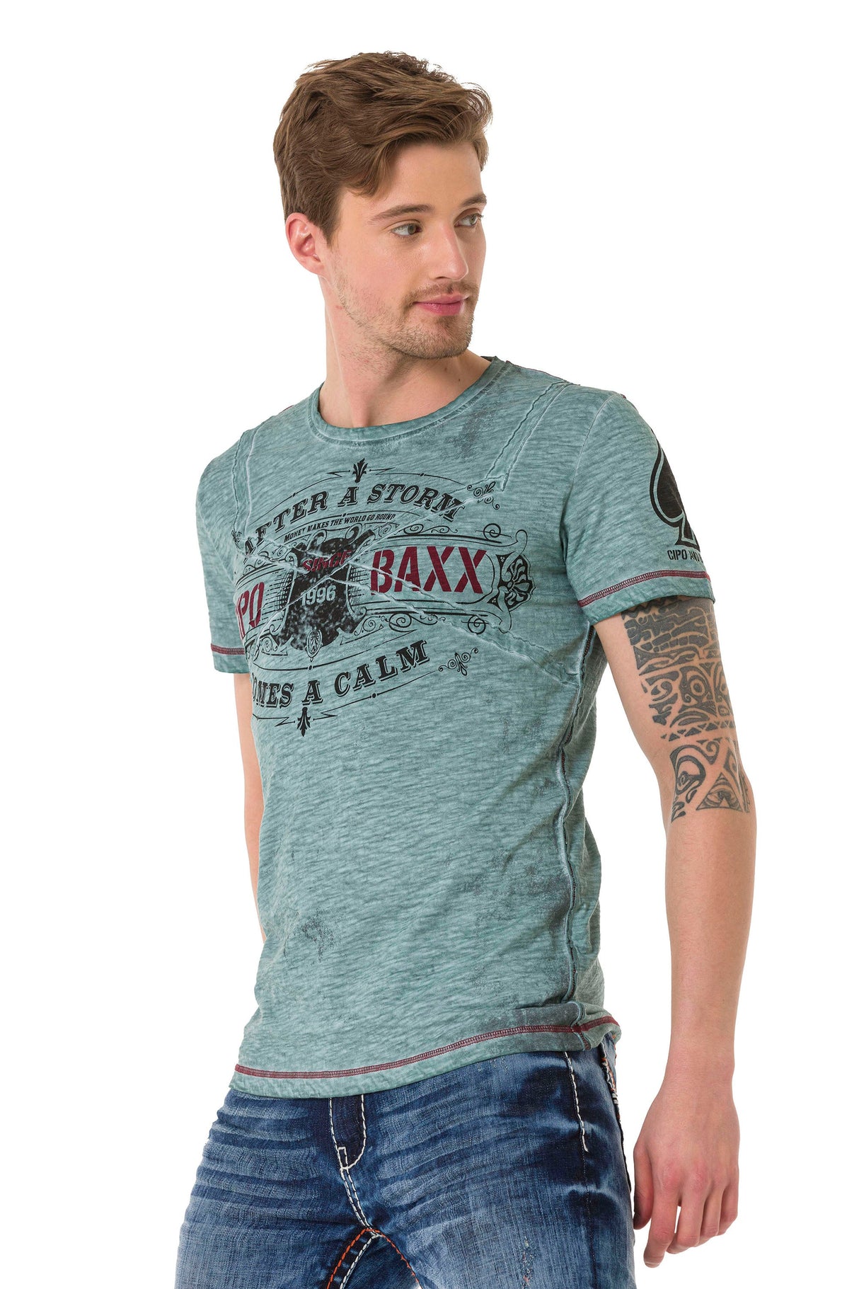 CT703 men's t-shirt in a vintage look