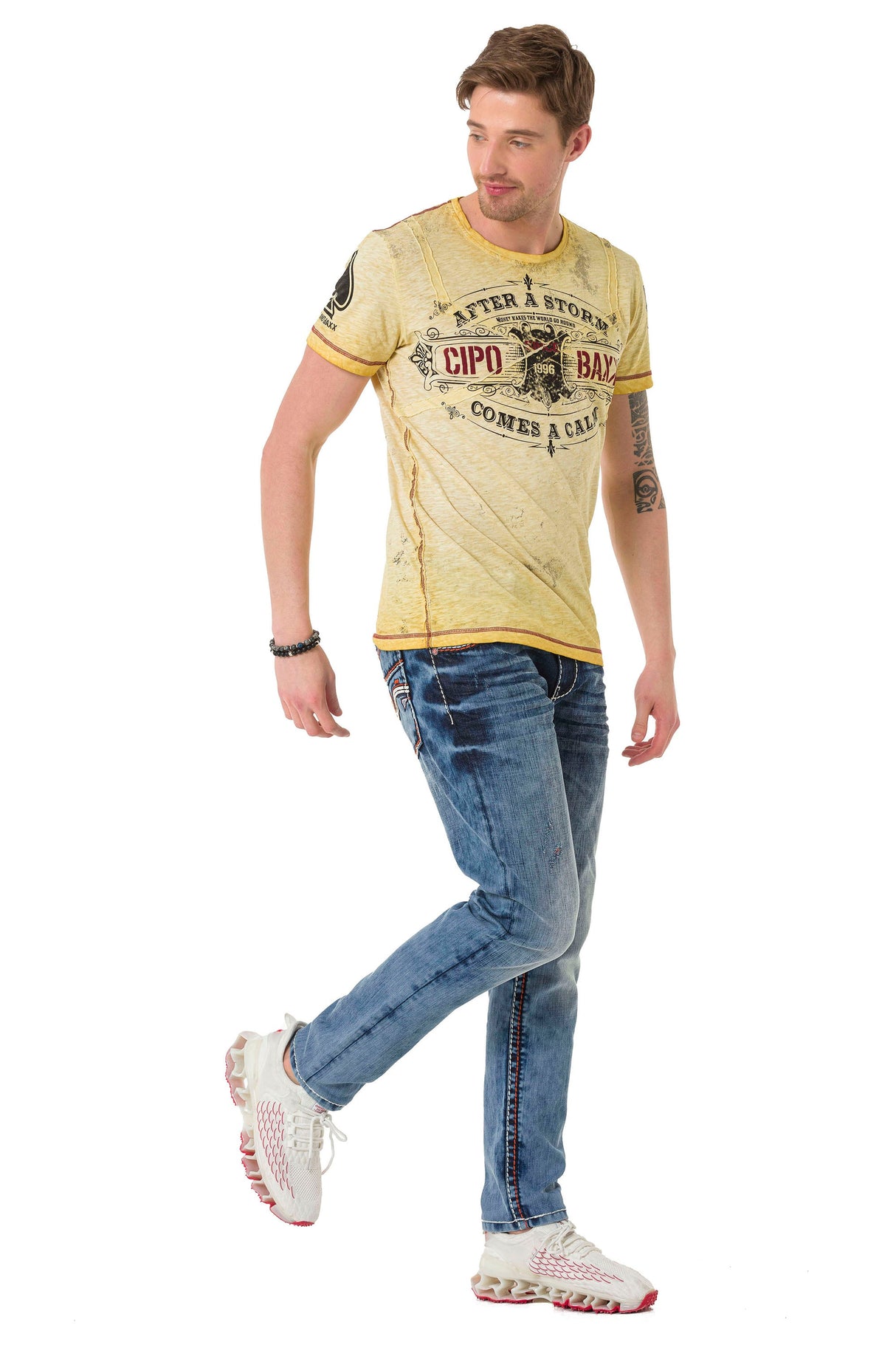 CT703 men's t-shirt in a vintage look