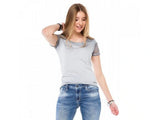 WT228 Women's T-shirt with striped detail on the sleeves