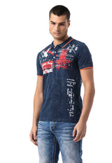 CT795 Men's Polo T-Shirt with Print and Wash – Regular Fit