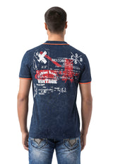 CT795 Men's Polo T-Shirt with Print and Wash – Regular Fit