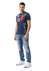 CT795 Men's Polo T-Shirt with Print and Wash – Regular Fit