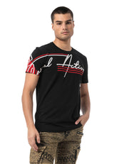 CT796 – Men's T-shirt with round neck and print design