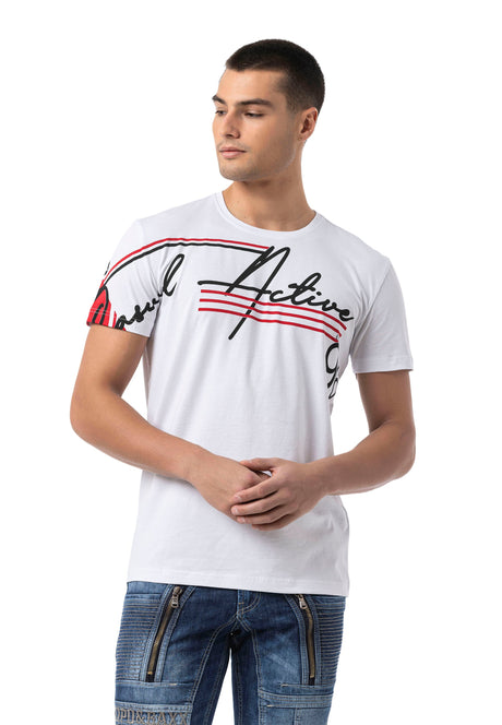 CT796 – Men's T-shirt with round neck and print design