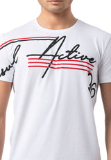 CT796 – Men's T-shirt with round neck and print design