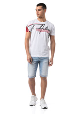 CT796 – Men's T-shirt with round neck and print design