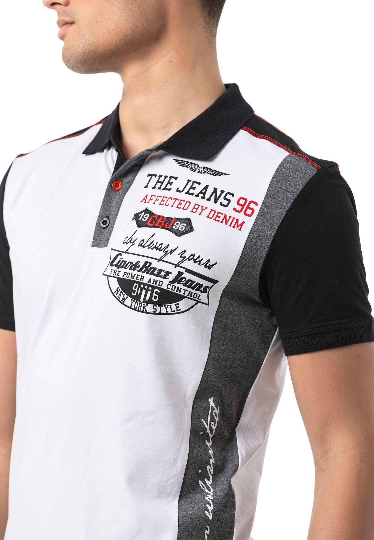CT799 Men's Polo T-Shirt – Regular Fit with Print & Appliqué