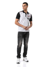 CT799 Men's Polo T-Shirt – Regular Fit with Print & Appliqué