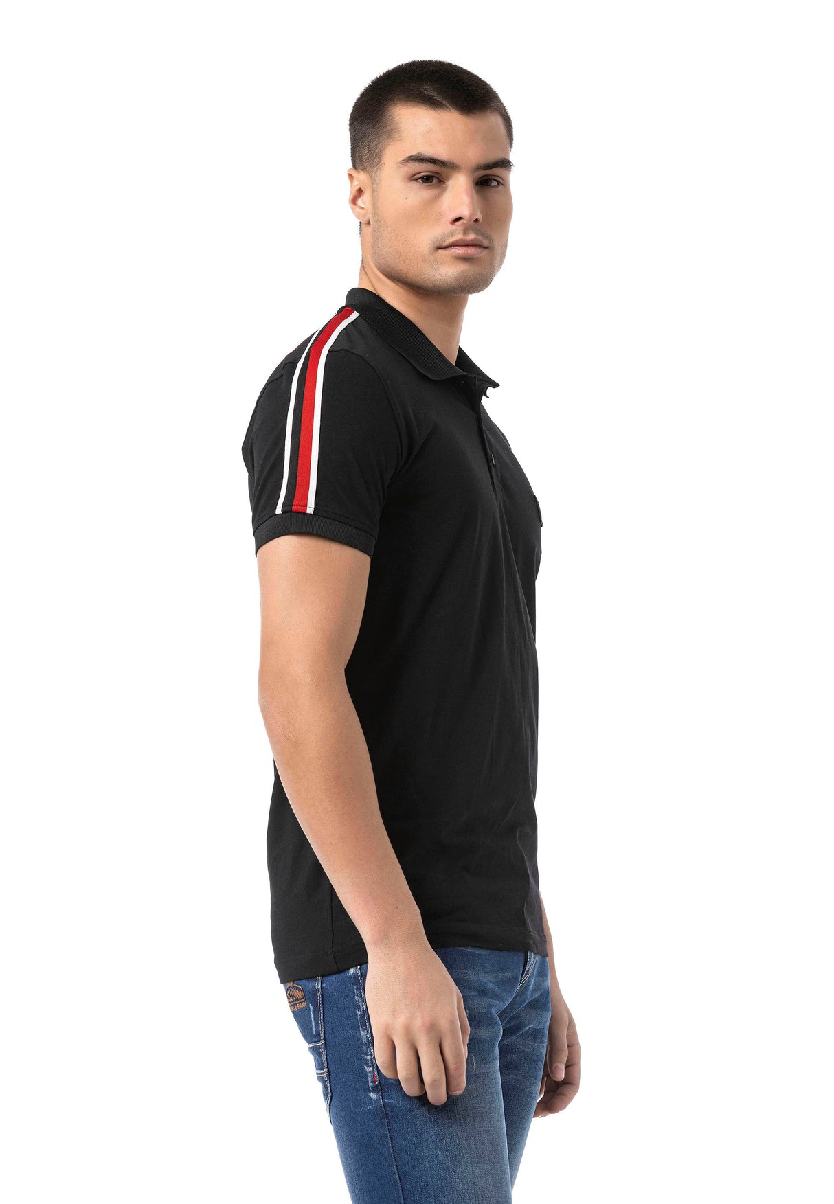 CT801 - Men's T-shirt with logo and stylish sleeves