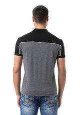 CT803 Men's Polo T-Shirt in Regular Fit with Print and Appliqué
