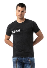 CT805 - Men's plain T-shirt with logo print