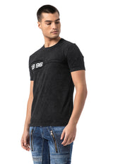 CT805 - Men's plain T-shirt with logo print