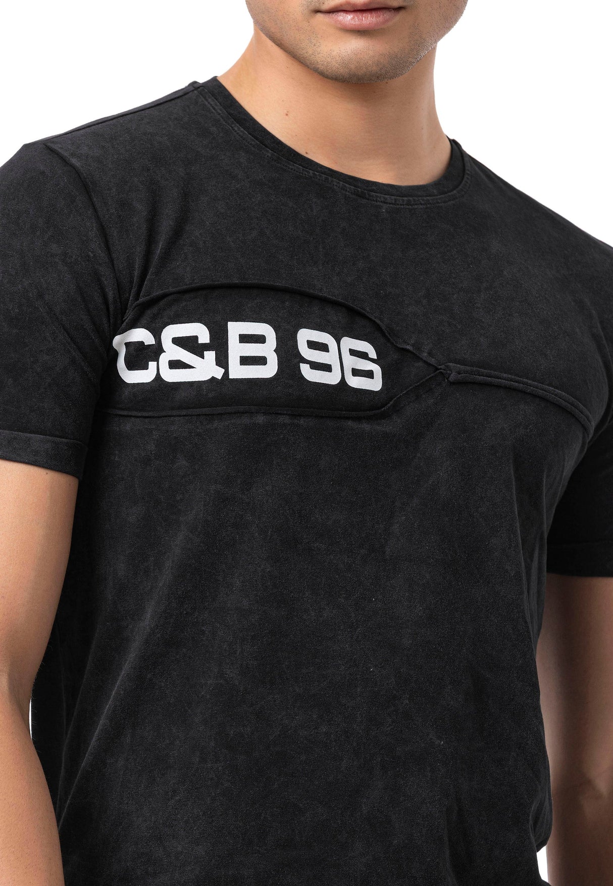 CT805 - Men's plain T-shirt with logo print