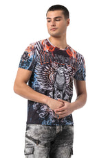 CT818 Men's T-Shirt with Digital Print and Regular Fit Style