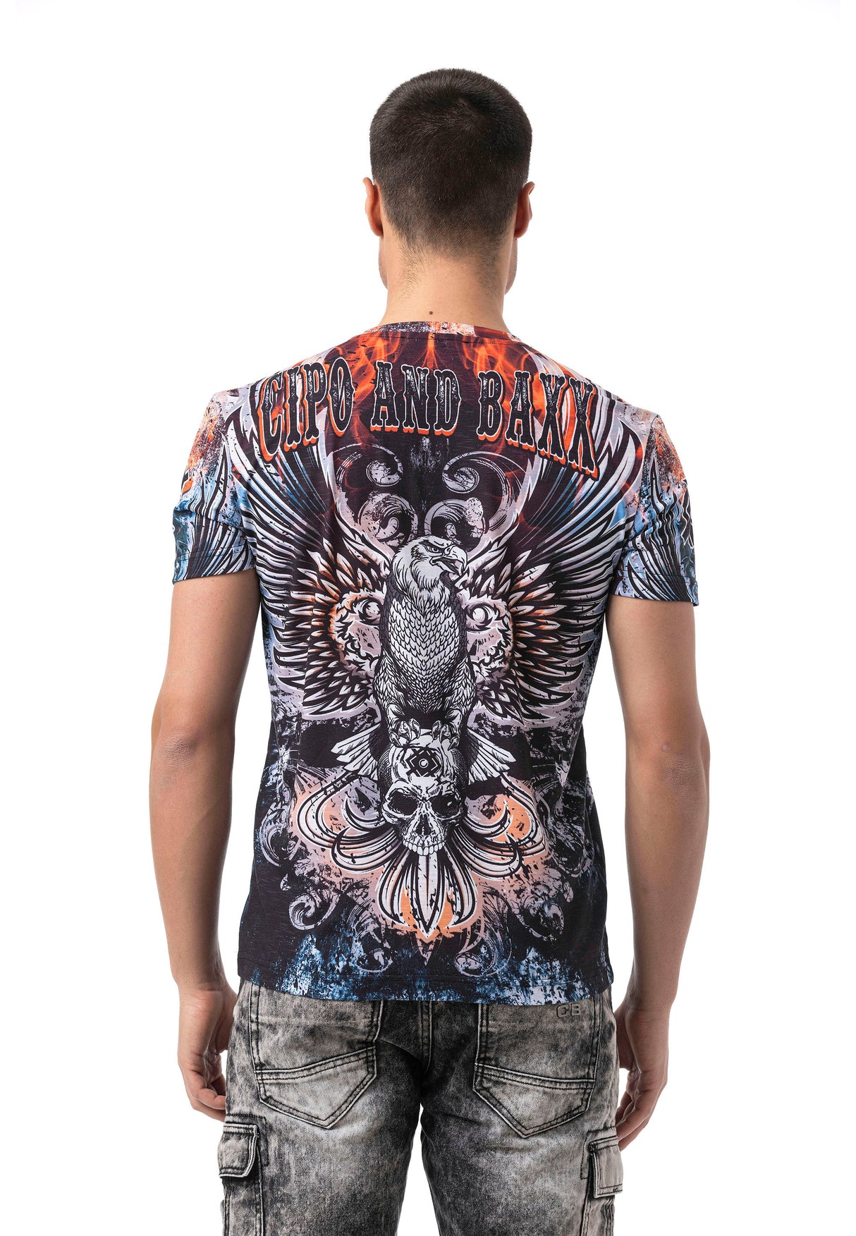CT818 Men's T-Shirt with Digital Print and Regular Fit Style