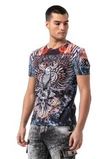 CT818 Men's T-Shirt with Digital Print and Regular Fit Style