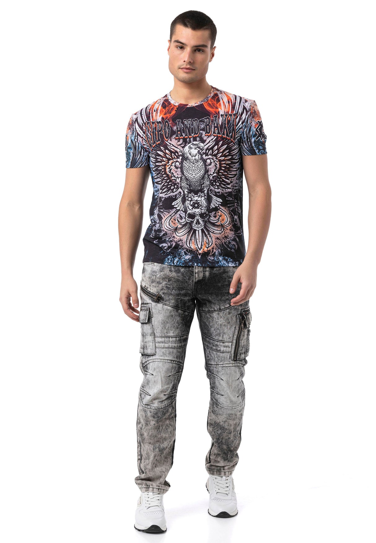 CT818 Men's T-Shirt with Digital Print and Regular Fit Style