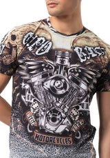 CT820 - Men's T-shirt with digital print and crew neck