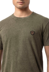 CT808 Men's T-shirt in relaxed fit with wash and patch