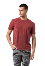 CT808 Men's T-shirt in relaxed fit with wash and patch