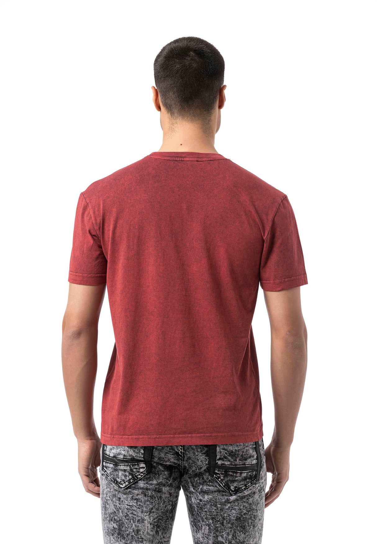 CT808 Men's T-shirt in relaxed fit with wash and patch