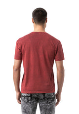 CT808 Men's T-shirt in relaxed fit with wash and patch