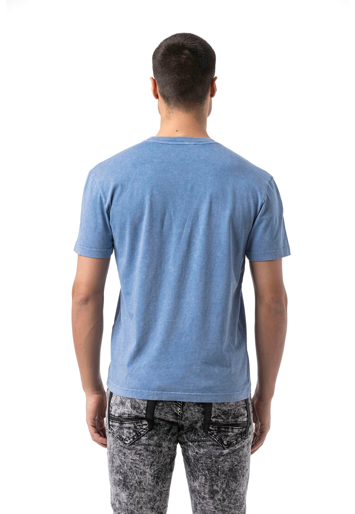 CT808 Men's T-shirt in relaxed fit with wash and patch