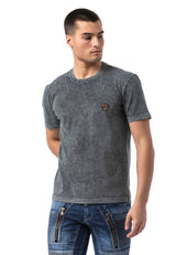 CT808 Men's T-shirt in relaxed fit with wash and patch