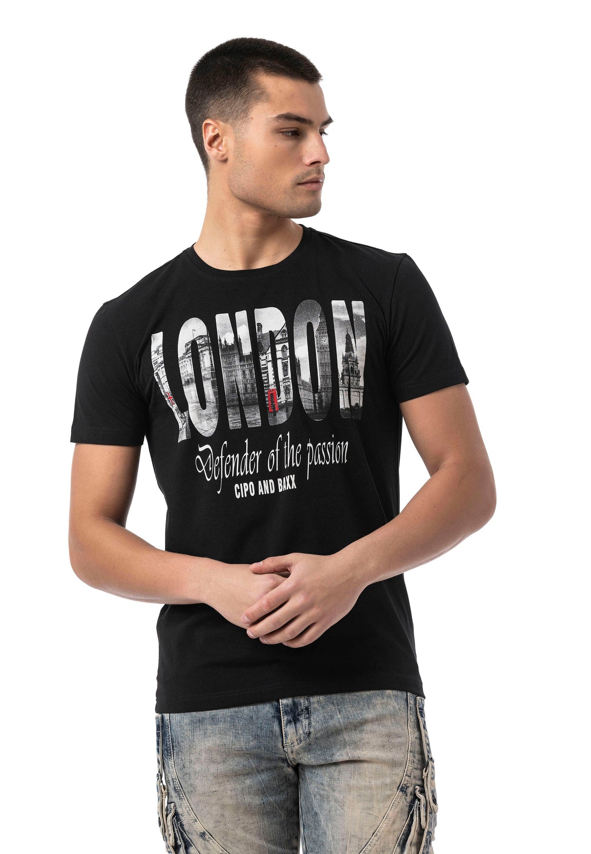 CT826 Men's T-Shirt with London Print – Regular Fit