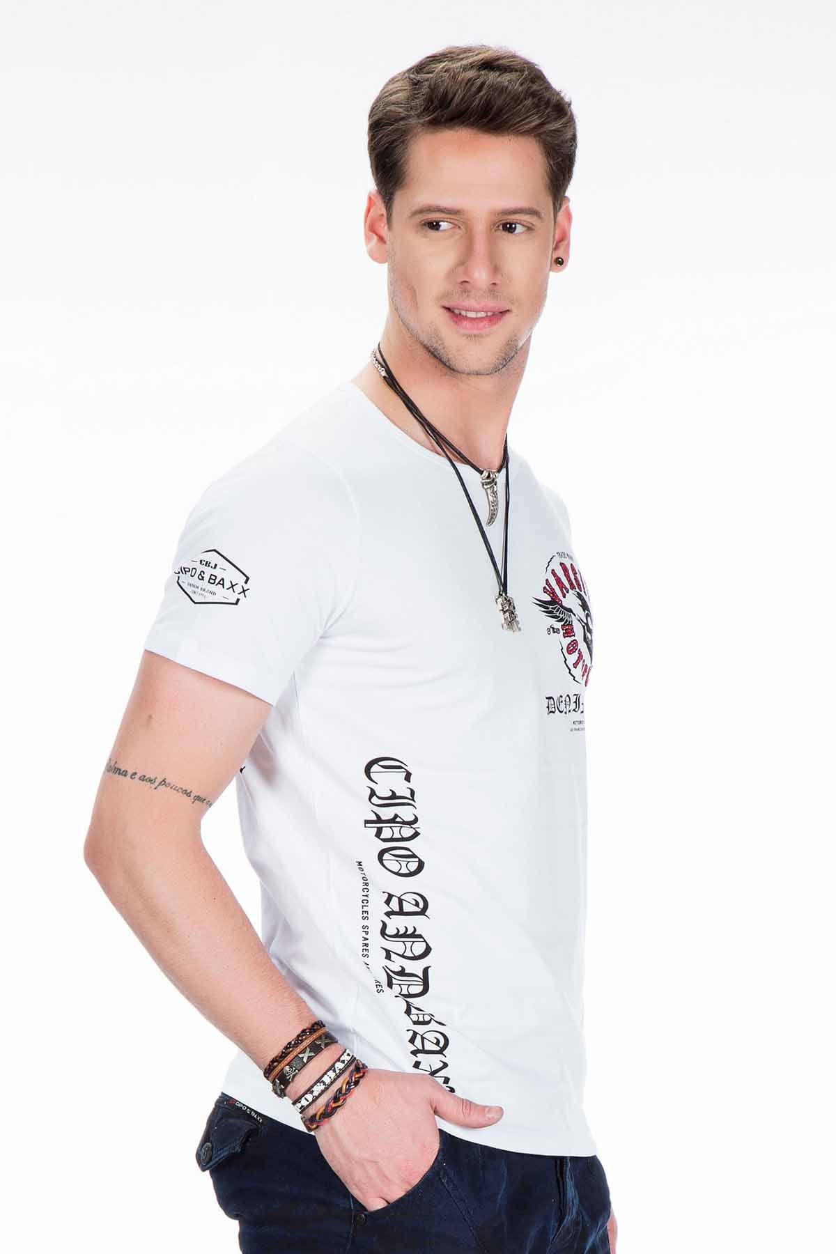 CT375 Men's T-Shirt Varsity Motorcycle in Fit Cut