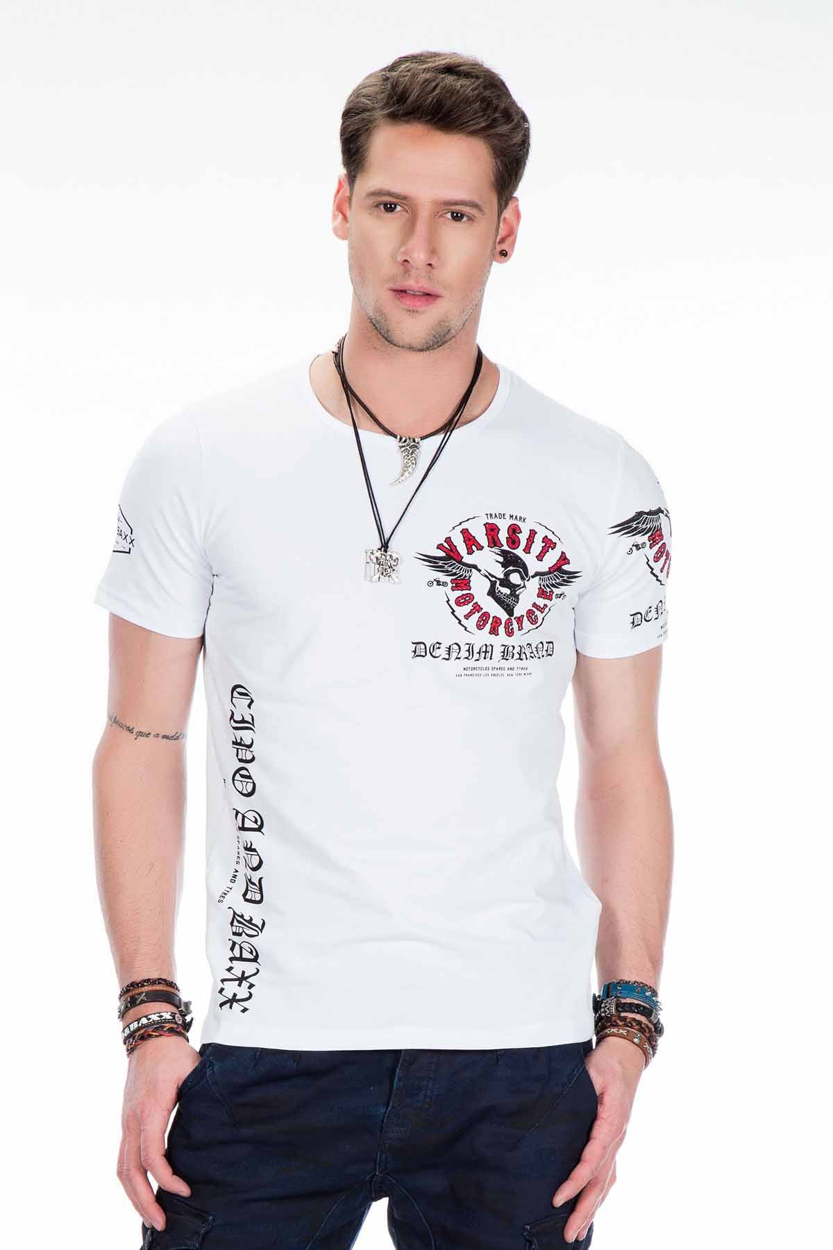 CT375 Men's T-Shirt Varsity Motorcycle in Fit Cut
