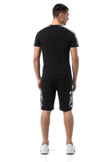 CT817 Men's T-shirt with shoulder stripes in regular fit