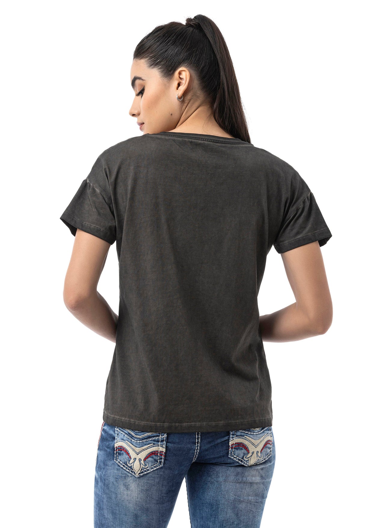 WT388 – Blue, Cut-Out Design, Short Sleeve, Trendy Street Style