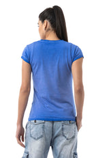 WT385 – Blue, V-neck, short sleeves, casual fit for everyday wear & leisure
