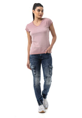 WT385 – Blue, V-neck, short sleeves, casual fit for everyday wear & leisure