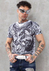 CT781 Men's T-shirt with large eagle print