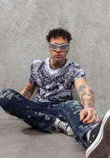 CT781 Men's T-shirt with large eagle print