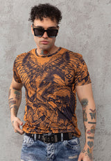 CT781 Men's T-shirt with large eagle print