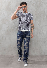 CT781 Men's T-shirt with large eagle print