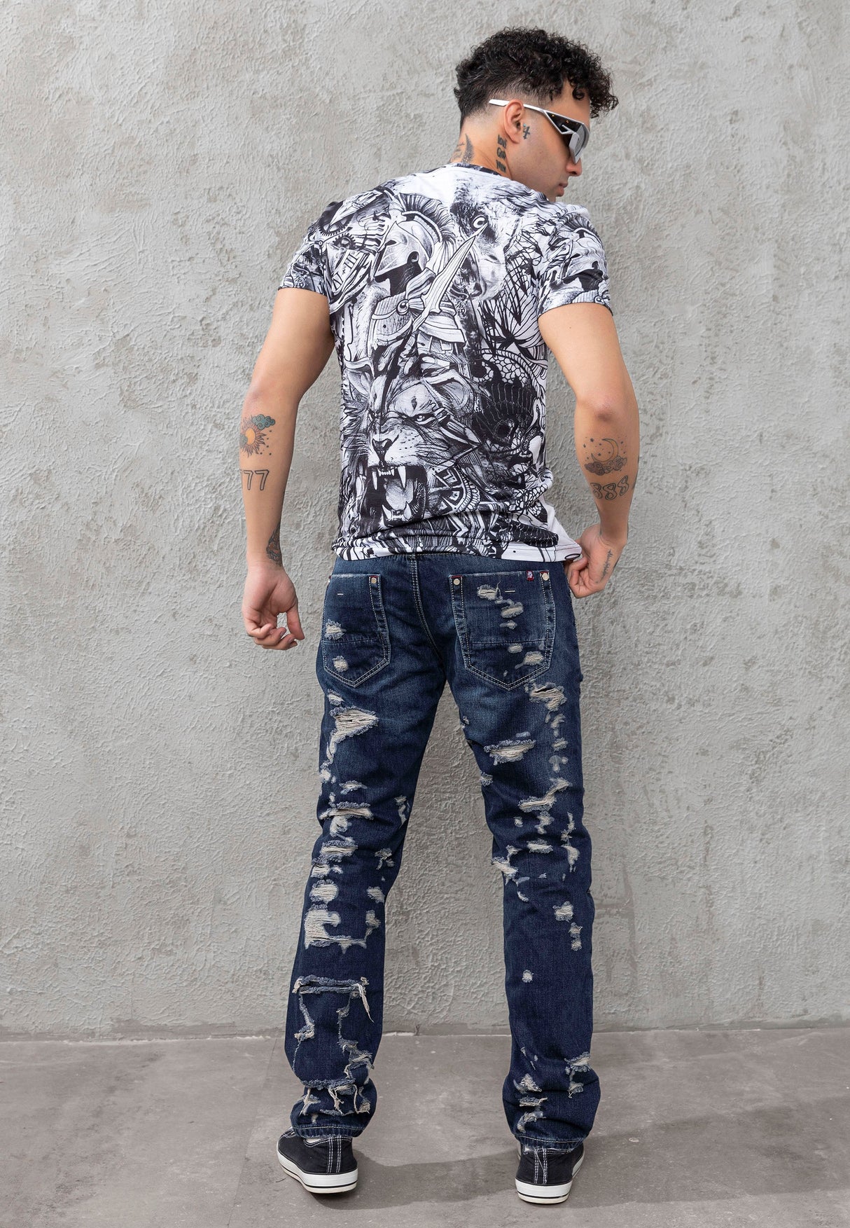 CT781 Men's T-shirt with large eagle print