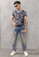 CT781 Men's T-shirt with large eagle print